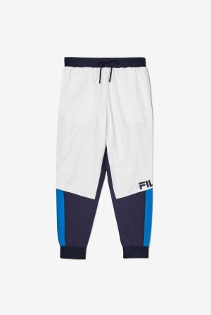 FILA Hudson Track Pants White / Navy / Blue,Mens Clothing | CA.CTDRJA786